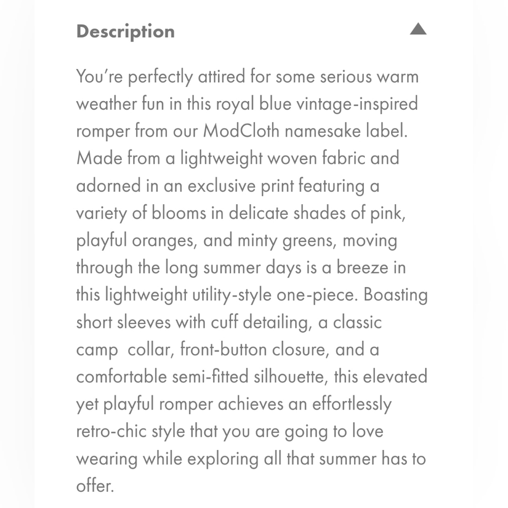 NWT Summer Camp Solstice Romper - Picture 5 of 8